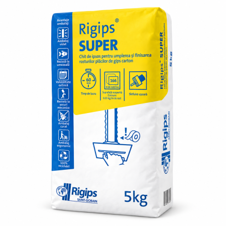 Chit pentru umplere și finisare rosturi gips-carton Rigips Super, 5 kg